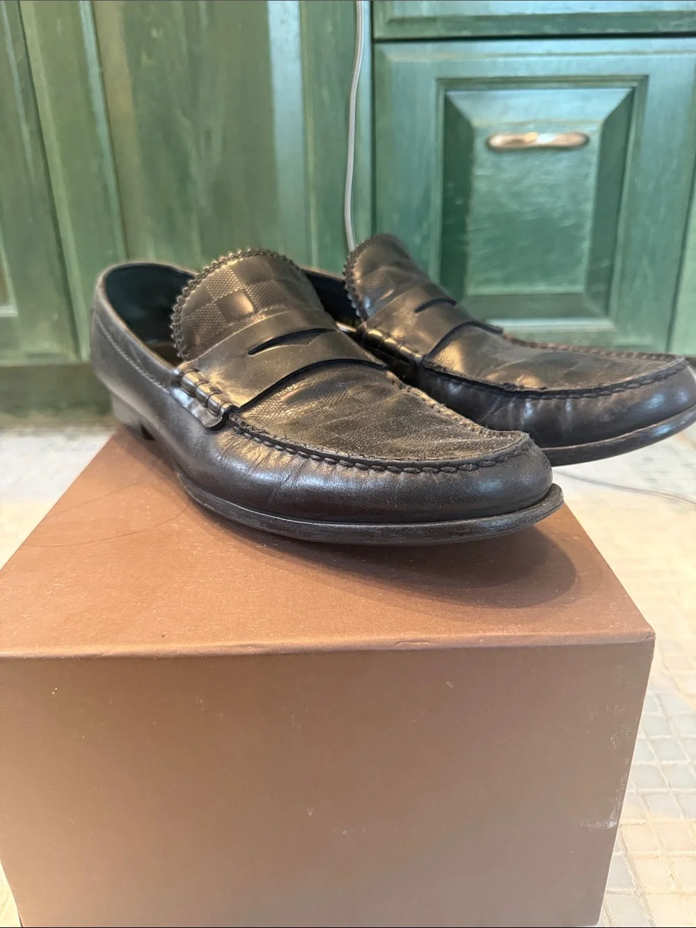 Louis Vuitton Black Damier Graduation Loafers